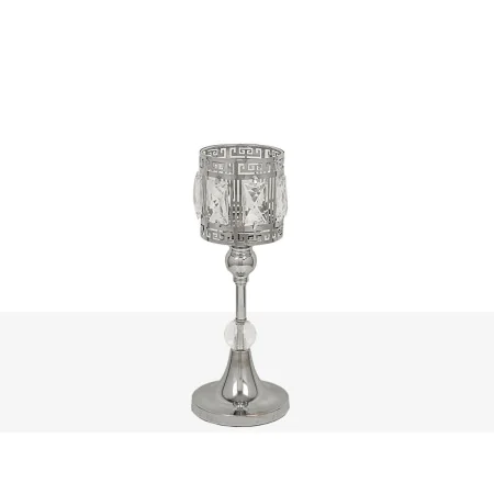 Portavelas Romimex Plateado Metal Vidrio 12 x 28 x 12 cm Copa de Romimex, Candelabros y portavelas - Ref: D1617490, Precio: 4...