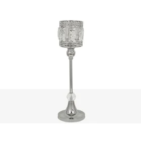 Candleholder Romimex Silver Metal Glass 12 x 40 x 12 cm Wineglass by Romimex, Candelabras and candle holders - Ref: D1617492,...