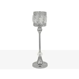 Candleholder Romimex Silver Metal Glass 12 x 40 x 12 cm Wineglass by Romimex, Candelabras and candle holders - Ref: D1617492,...