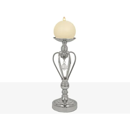 Castiçais Romimex Prateado Metal Vidro 14 x 35 x 14 cm de Romimex, Candelabros e suportes para velas - Ref: D1617496, Preço: ...