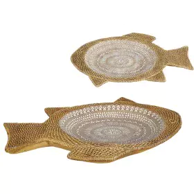 Centre de Table Romimex Beige Naturel Poisson 23 x 4 x 37 cm Rotin de Romimex, Objets de décoration - Réf : D1617808, Prix : ...