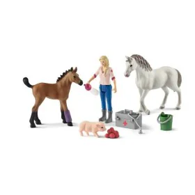 animaux Schleich Vet visiting mare and foal Plastique Cheval de Schleich, Animaux - Réf : S7186117, Prix : 37,29 €, Remise : %