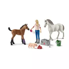 animaux Schleich Vet visiting mare and foal Plastique Cheval de Schleich, Animaux - Réf : S7186117, Prix : 36,69 €, Remise : %