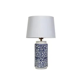 Desk lamp Romimex Blue White Ceramic 28 x 48 x 28 cm by Romimex, Bedside and Table Lamps - Ref: D1617863, Price: 37,56 €, Dis...