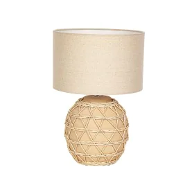 Lampada da tavolo Romimex Naturale Lino Rattan 220-240 V 27 x 41 x 27 cm E27 di Romimex, Lampade da tavolo e abat-jour - Rif:...