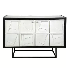 Buffet Romimex Blanc Noir Bois 46 x 86 x 122 cm de Romimex, Buffets, crédences et vaisseliers - Réf : D1617876, Prix : 839,45...