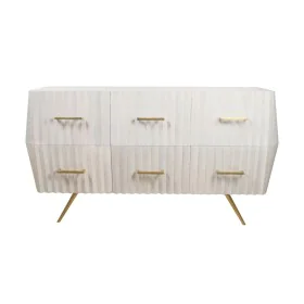 Aparador Romimex Branco Dourado Madeira de mangueira 44 x 83 x 158 cm de Romimex, Armários e aparadores - Ref: D1617902, Preç...