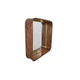 Wall mirror Romimex Brown Mango wood Squared 120 x 120 x 26 cm by Romimex, Wall-Mounted Mirrors - Ref: D1617904, Price: 909,5...