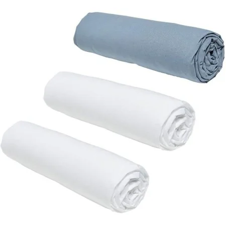 Fitted sheet TODAY White/Grey 160 x 200 cm 3 Units by TODAY, Sheets and pillowcases - Ref: S7187583, Price: 41,95 €, Discount: %