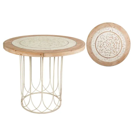 Mesa de apoio Romimex Natural Madeira Metal 100 x 85 x 100 cm de Romimex, Jogos de móveis - Ref: D1617931, Preço: 503,87 €, D...