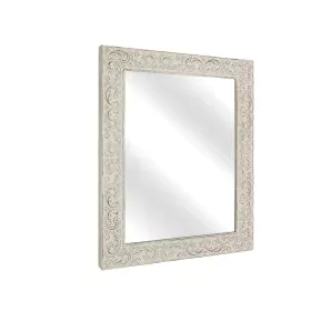 Wall mirror Romimex White MDF Wood Worn 75 x 95 x 5 cm by Romimex, Wall-Mounted Mirrors - Ref: D1617939, Price: 174,69 €, Dis...