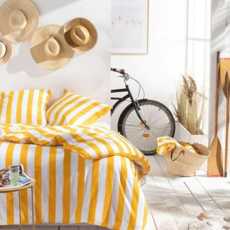 Housse de Couette TODAY Summer Stripes Jaune 240 x 220 cm de TODAY, Couettes et housses de couette - Réf : S7187954, Prix : 3...