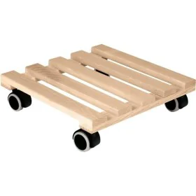 Flowerpot Standt with Wheels EDA Wood 29 x 29 x 8 cm by EDA, Accessories - Ref: S7189340, Price: 28,01 €, Discount: %