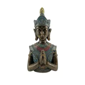 Buste Romimex Bleu Naturel Résine Buda 11 x 11 x 10 cm de Romimex, Sculptures - Réf : D1618041, Prix : 18,34 €, Remise : %