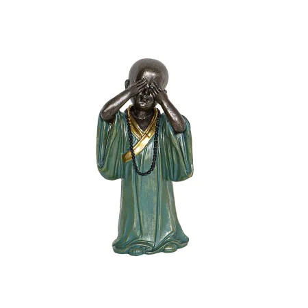 Decorative Figure Romimex Turquoise Golden Monk 12 x 25 x 10 cm by Romimex, Ornaments - Ref: D1618052, Price: 15,98 €, Discou...