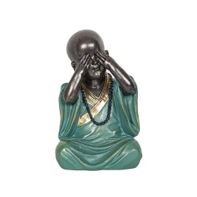 Decorative Figure Romimex Turquoise Golden Monk 11 x 18 x 11 cm by Romimex, Ornaments - Ref: D1618055, Price: 17,16 €, Discou...