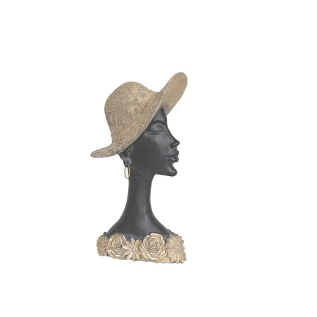 Busto Romimex Marrón Resina Mujer Sombrero 15 x 28 x 6 cm de Romimex, Esculturas - Ref: D1618090, Precio: 27,56 €, Descuento: %