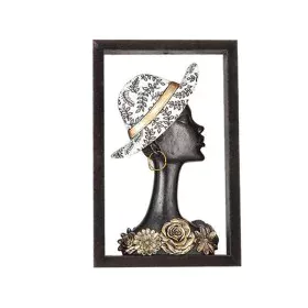 Bust Romimex Brown Resin Lady Hat 20 x 32 x 6 cm With frame by Romimex, Sculptures - Ref: D1618092, Price: 36,59 €, Discount: %