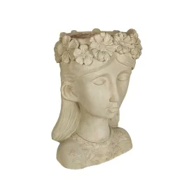 Planter Romimex Grey Resin Flowers Bust 28 x 43 x 24 cm by Romimex, Cachepots - Ref: D1618133, Price: 47,19 €, Discount: %