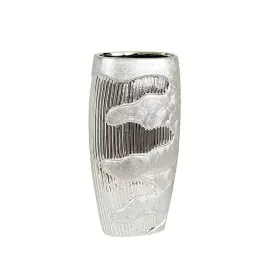 Vaso Romimex Prateado Cerâmica 16 x 30 x 9 cm de Romimex, Jarrões - Ref: D1618176, Preço: 19,78 €, Desconto: %