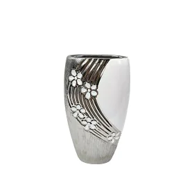 Vaso Romimex Bianco Argentato Ceramica 14 x 25 x 8 cm di Romimex, Vasi - Rif: D1618215, Prezzo: 17,51 €, Sconto: %