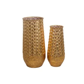 Set of 2 Vases Alexandra House Living Golden Metal 42 x 85 x 42 cm (2 Pieces) by Alexandra House Living, Vases - Ref: D161826...