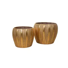 Conjunto de vasos Romimex Dourado Metal (2 Peças) de Romimex, Vasos - Ref: D1618281, Preço: 137,65 €, Desconto: %