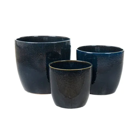 Set of Planters Romimex Blue Porcelain (3 Pieces) by Romimex, Cachepots - Ref: D1618301, Price: 243,15 €, Discount: %