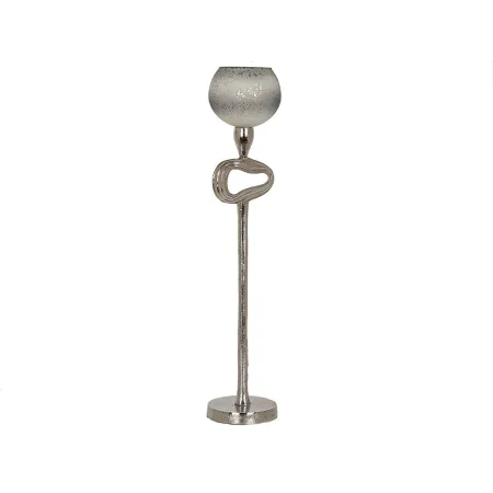 Portavelas Romimex Beige Plateado Vidrio Aluminio 12 x 56 x 12 cm Bola de Romimex, Candelabros y portavelas - Ref: D1618315, ...