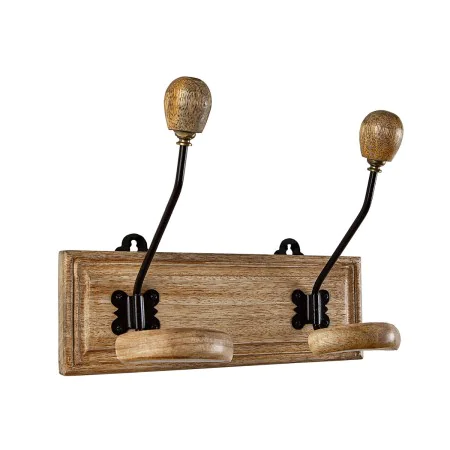 Wall mounted coat hanger Romimex Natural Wood Metal 28 x 22 x 12 cm by Romimex, Wall Coat Racks - Ref: D1618333, Price: 28,37...