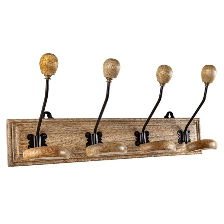 Wall mounted coat hanger Romimex Natural Wood Metal 48 x 22 x 12 cm by Romimex, Wall Coat Racks - Ref: D1618335, Price: 38,89...