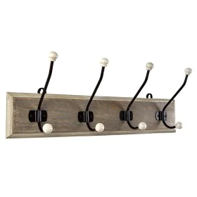 Wall mounted coat hanger Romimex Natural Wood Metal Ceramic 48 x 17 x 10 cm by Romimex, Wall Coat Racks - Ref: D1618341, Pric...