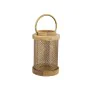 Lanterna Romimex Castanho Dourado Madeira Metal 17 x 27 x 17 cm de Romimex, Candelabros e suportes para velas - Ref: D1618358...