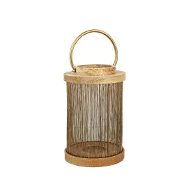 Lanterne Romimex Marron Doré Bois Métal 20 x 32 x 20 cm de Romimex, Bougeoirs et chandeliers - Réf : D1618362, Prix : 56,56 €...