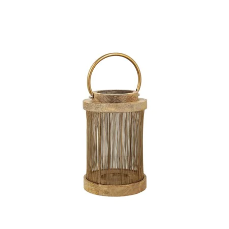 Lantern Romimex Brown Golden Wood Metal 17 x 26 x 17 cm by Romimex, Candelabras and candle holders - Ref: D1618363, Price: 45...