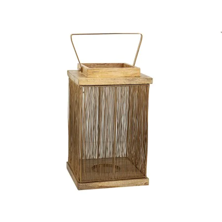 Lanterne Romimex Marron Doré Bois Métal 19 x 28 x 19 cm de Romimex, Bougeoirs et chandeliers - Réf : D1618364, Prix : 51,92 €...