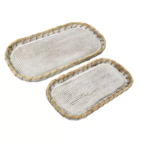 Set of trays Romimex Natural Wood 2 Pieces by Romimex, Plates and dishes - Ref: D1618381, Price: 69,03 €, Discount: %