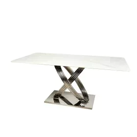 Console Romimex White Silver Stainless steel Synthetic marble 120 x 80 x 40 cm by Romimex, Tables - Ref: D1618405, Price: 921...