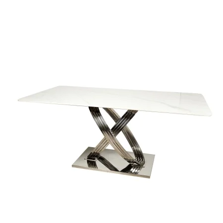 Console Romimex Bianco Argentato Acciaio inossidabile Marmo sintetico 120 x 80 x 40 cm di Romimex, Tavoli - Rif: D1618405, Pr...