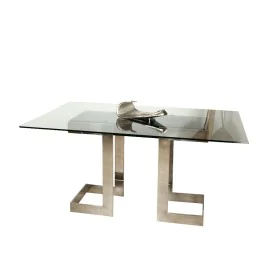 Table Romimex Argenté verre Acier inoxydable Verre trempé 150 x 75 x 90 cm de Romimex, Tables - Réf : D1618406, Prix : 926,88...