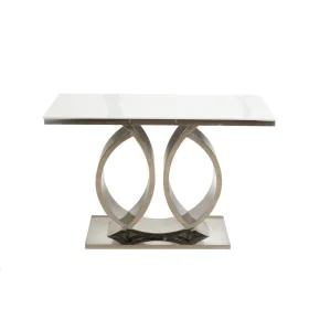 Console Romimex Blanc Argenté Acier inoxydable Marbre synthétique 110 x 80 x 40 cm de Romimex, Tables - Réf : D1618409, Prix ...