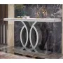 Console Romimex Blanc Argenté Acier inoxydable Marbre synthétique 110 x 80 x 40 cm de Romimex, Tables - Réf : D1618409, Prix ...