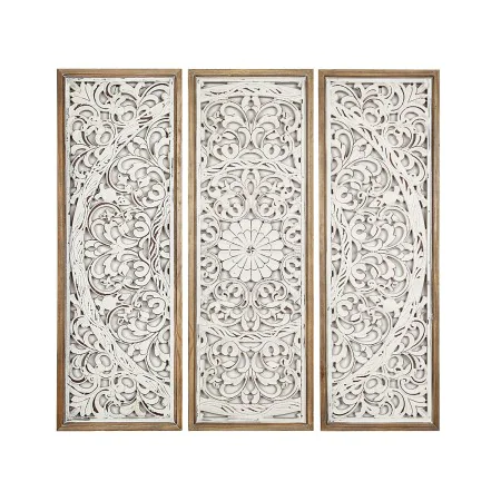 Jeu de 3 tableaux Romimex Blanc Naturel Bois MDF 30 x 90 x 4 cm de Romimex, Peintures - Réf : D1618533, Prix : 260,92 €, Remi...