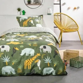 Nordic cover TODAY Happy 4.9 Green 140 x 200 cm by TODAY, Quilts and quilt covers - Ref: S7192546, Price: 34,68 €, Discount: %