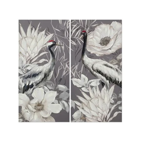 Set of 2 pictures Romimex Canvas Heron 60 x 120 x 3 cm by Romimex, Paintings - Ref: D1618569, Price: 106,36 €, Discount: %