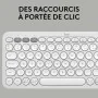 Clavier Bluetooth avec Support pour Tablette Logitech K380 Français Blanc AZERTY de Logitech, Claviers - Réf : S7192783, Prix...