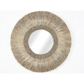 Wall mirror Romimex Natural Natural Fibre 70 x 70 x 3 cm Circular by Romimex, Wall-Mounted Mirrors - Ref: D1618616, Price: 86...