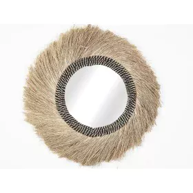 Wall mirror Romimex Natural Natural Fibre Window 70 x 70 x 3 cm Circular by Romimex, Wall-Mounted Mirrors - Ref: D1618617, Pr...