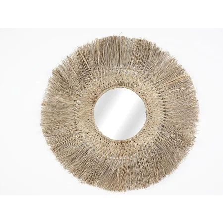 Miroir mural Romimex Naturel Fibre naturelle 85 x 85 x 3 cm Rond de Romimex, Miroirs muraux - Réf : D1618618, Prix : 97,26 €,...