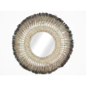 Wall mirror Romimex Natural Natural Fibre Window 70 x 70 x 3 cm Circular by Romimex, Wall-Mounted Mirrors - Ref: D1618619, Pr...